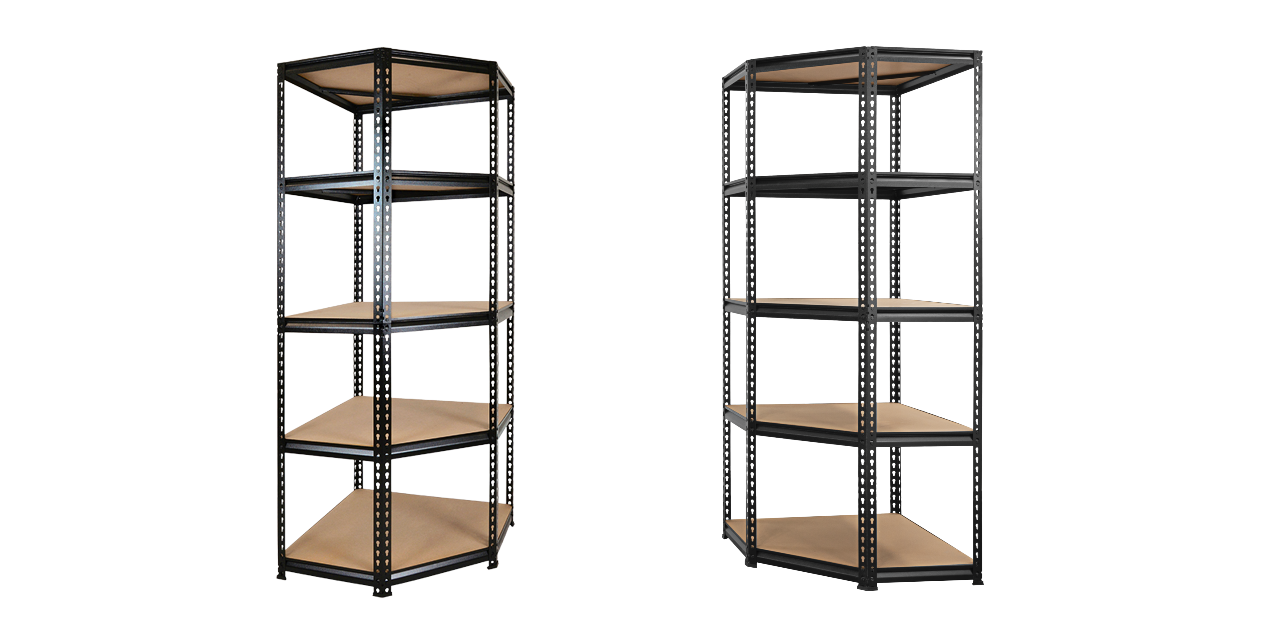 Heavy-Duty Garage Shelving | 5-Tier Corner MDF & Metal Racking Unit ...