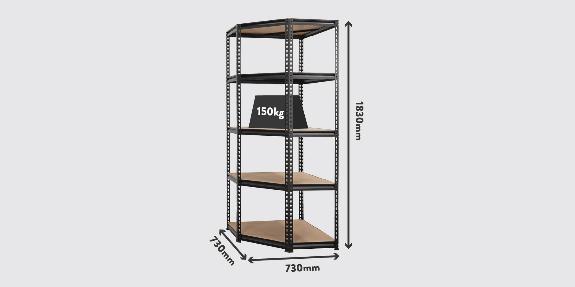5 Tier Corner MDF Shelf